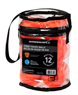 Winnwell Street Hockey Ball - Medium - Orange - 12 pack 
