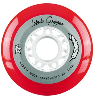 Labeda Gripper 76A X-Soft  Red Tint / White Wheel (4PK)