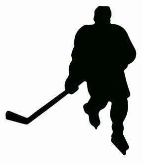 Magnet Hockey Player - Black Silhouette